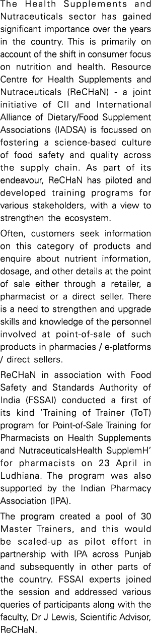 The Health Supplements and Nutraceuticals sector has gained significant importance over the years in the country  Thi   