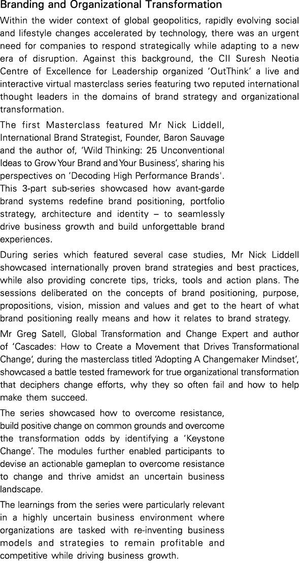 Branding and Organizational Transformation Within the wider context of global geopolitics, rapidly evolving social an   