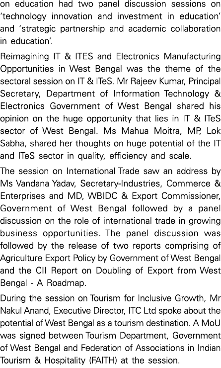 on education had two panel discussion sessions on  technology innovation and investment in education  and  strategic    