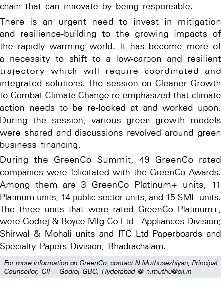 chain that can innovate by being responsible  There is an urgent need to invest in mitigation and resilience-building   