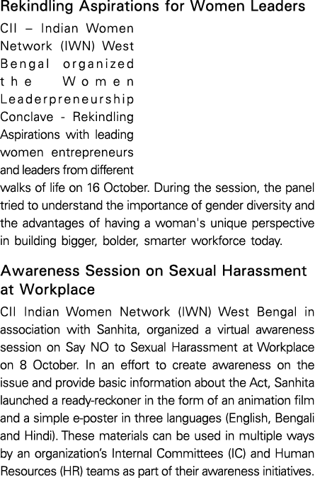 Rekindling Aspirations for Women Leaders CII   Indian Women Network (IWN) West Bengal organized the Women Leaderprene   