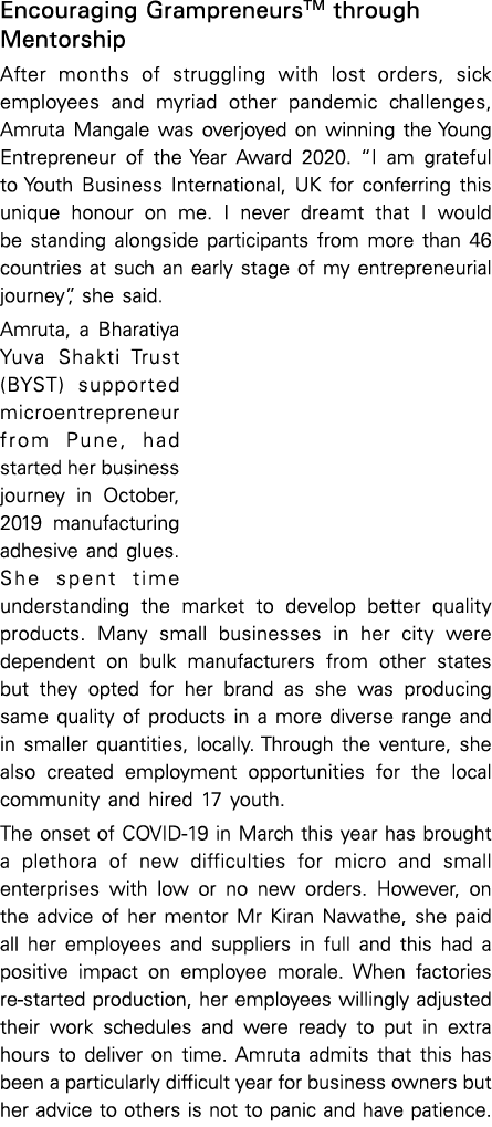Encouraging GrampreneursTM through Mentorship After months of struggling with lost orders, sick employees and myriad    