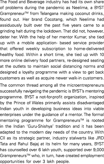 The Food and Beverage industry has had its own share of problems during the pandemic as Neelima, a BYST GrampreneurTM   