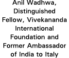 Anil Wadhwa, Distinguished Fellow, Vivekananda International Foundation and Former Ambassador of India to Italy