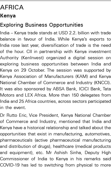 AFRICA Kenya Exploring Business Opportunities India   Kenya trade stands at USD 2 2  billion with trade balance in fa   