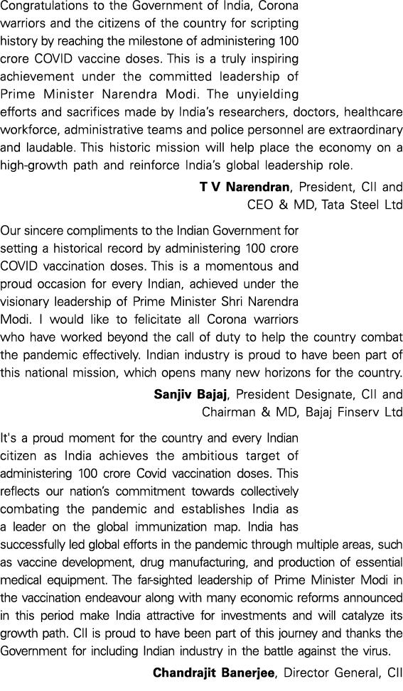 Congratulations to the Government of India, Corona warriors and the citizens of the country for scripting history by    