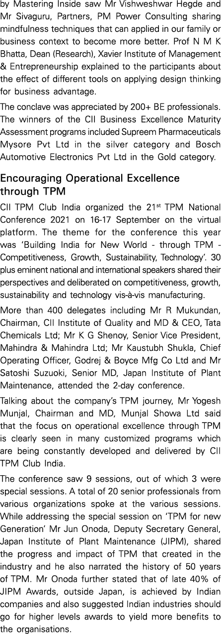 by Mastering Inside saw Mr Vishweshwar Hegde and Mr Sivaguru, Partners, PM Power Consulting sharing mindfulness techn   