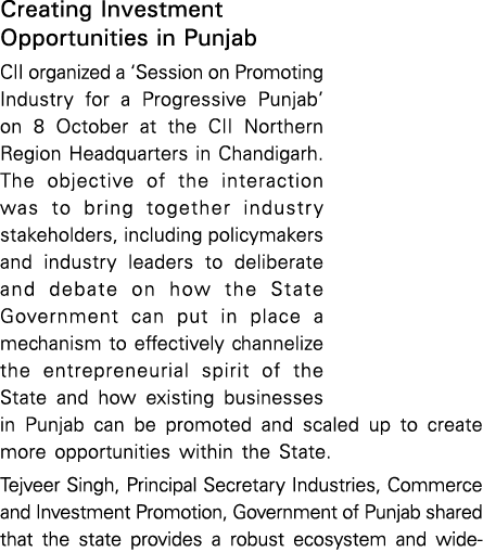 Creating Investment Opportunities in Punjab CII organized a  Session on Promoting Industry for a Progressive Punjab     