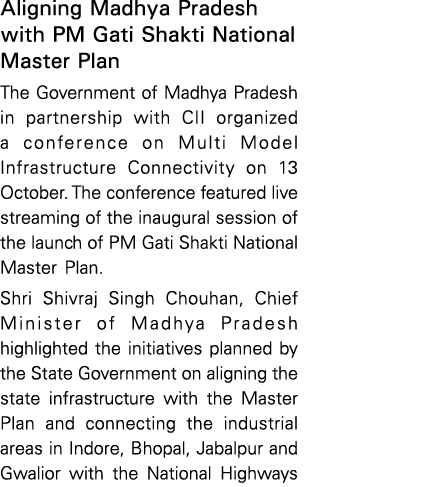 Aligning Madhya Pradesh with PM Gati Shakti National Master Plan The Government of Madhya Pradesh in partnership with   