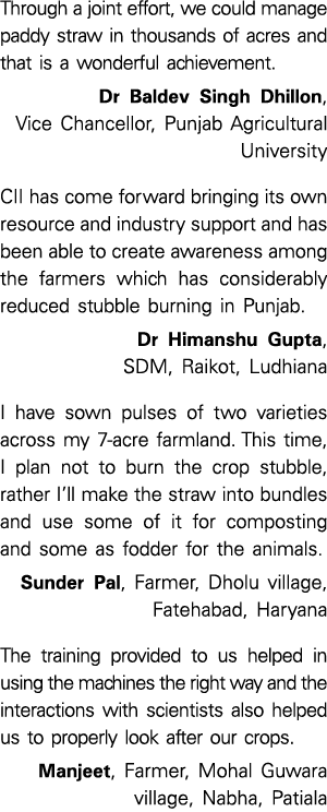 Through a joint effort, we could manage paddy straw in thousands of acres and that is a wonderful achievement  Dr Bal   