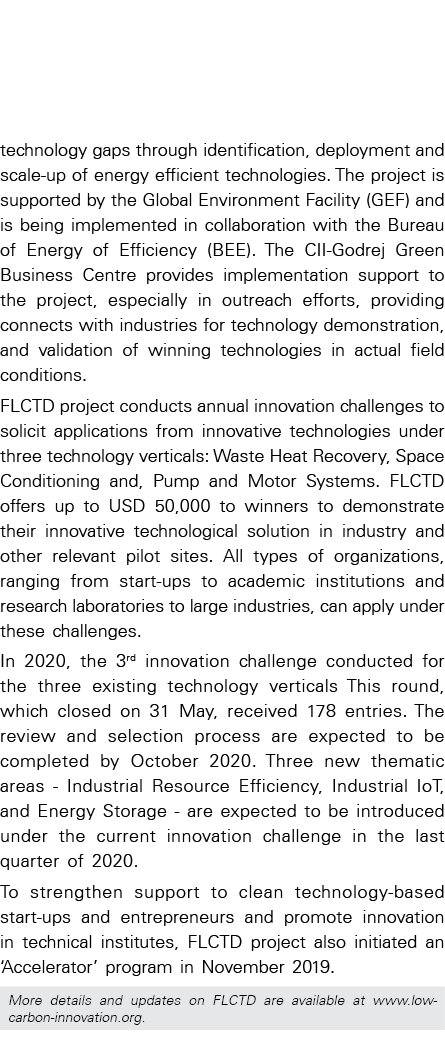 technology gaps through identification, deployment and scale-up of energy efficient technologies  The project is supp   