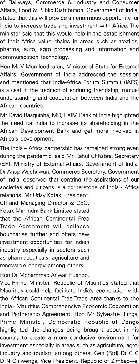of Railways, Commerce & Industry and Consumer Affairs, Food & Public Distribution, Government of India, stated that t   