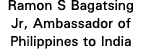 Ramon S Bagatsing Jr, Ambassador of Philippines to India