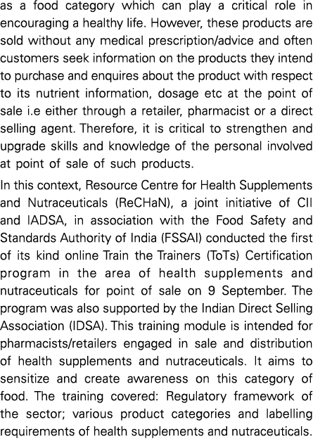 as a food category which can play a critical role in encouraging a healthy life  However, these products are sold wit   