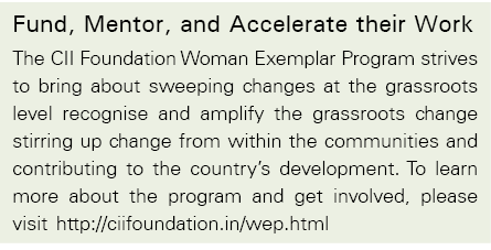 Fund, Mentor, and Accelerate their Work The CII Foundation Woman Exemplar Program strives to bring about sweeping cha   