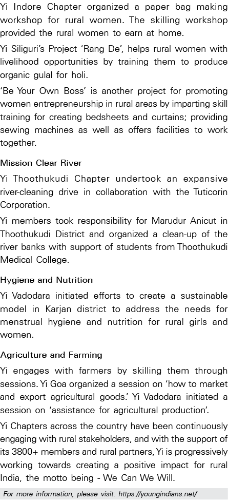 Yi Indore Chapter organized a paper bag making workshop for rural women  The skilling workshop provided the rural wom   