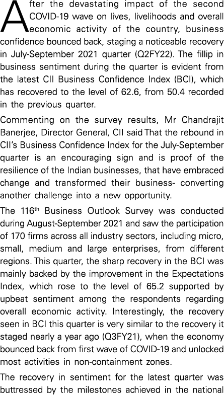 After the devastating impact of the second COVID-19 wave on lives, livelihoods and overall economic activity of the c   