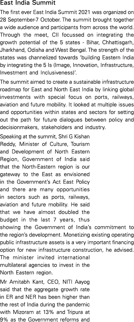 East India Summit The first ever East India Summit 2021 was organized on 28 September-7 October  The summit brought t   