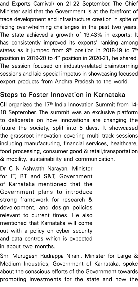 and Exports Carnival) on 21-22 September  The Chief Minister said that the Government is at the forefront of trade de   